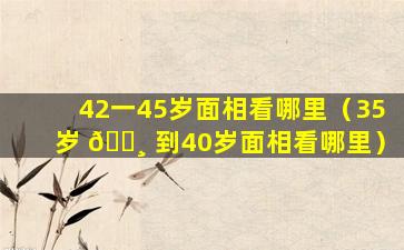 42一45岁面相看哪里（35岁 🌸 到40岁面相看哪里）